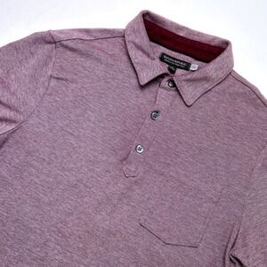 Banana Republic Mens Short Sleeve Performance Pique Polo Burgundy Purple Size S